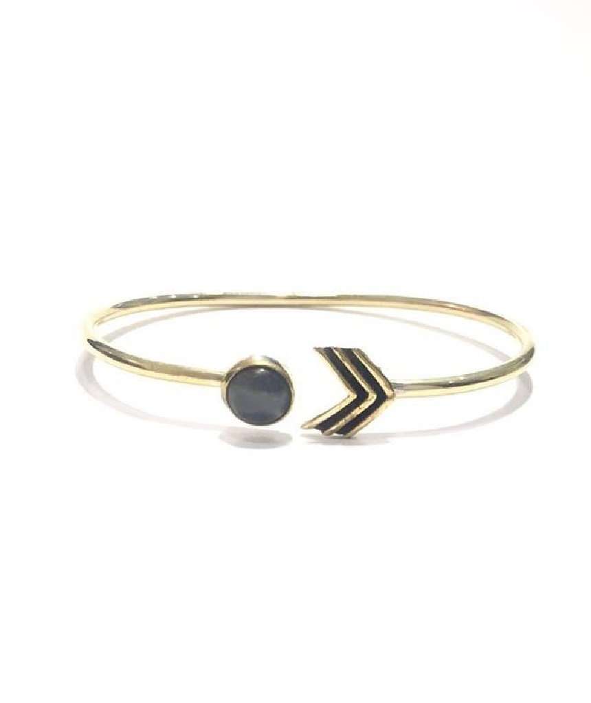 Arrow Stone Bangle Bracelet