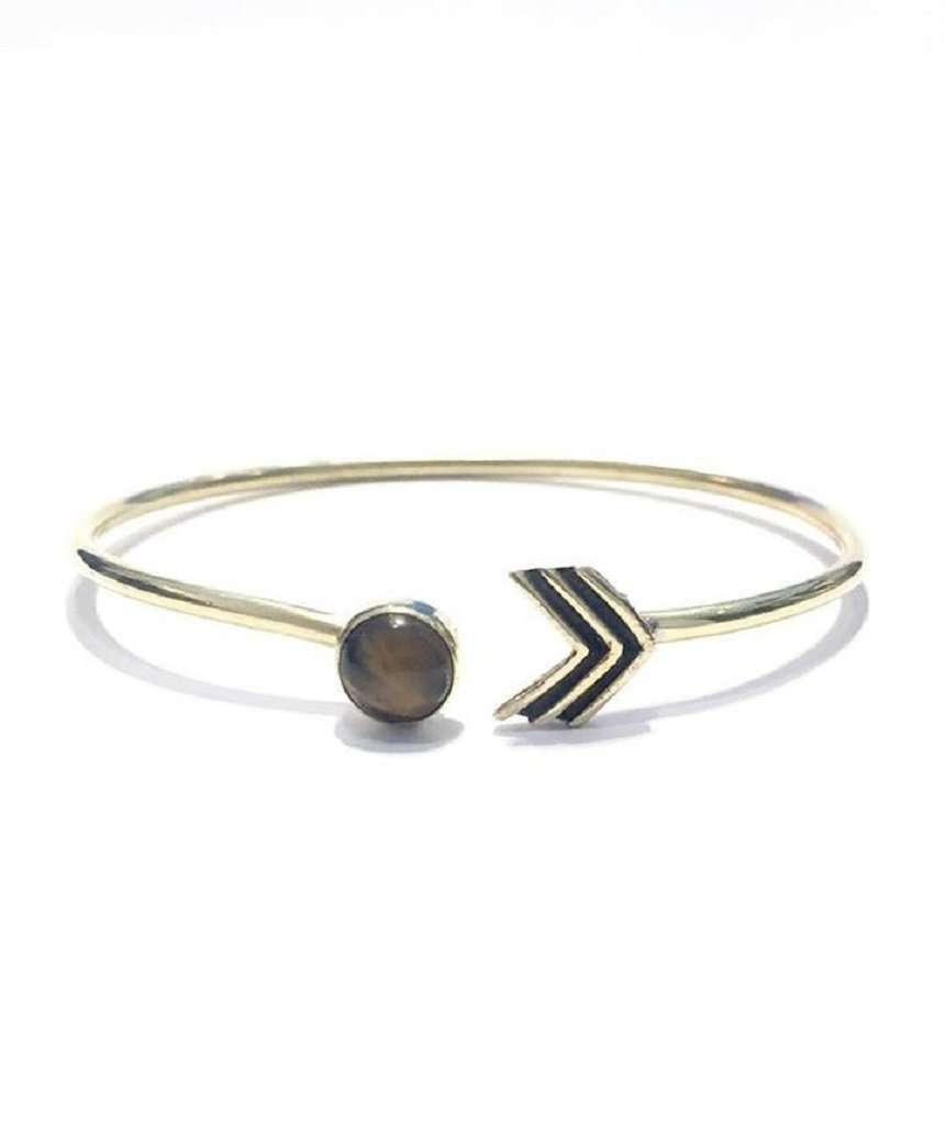 Arrow Stone Bangle Bracelet