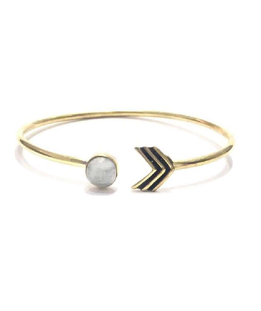 Arrow Stone Bangle Bracelet