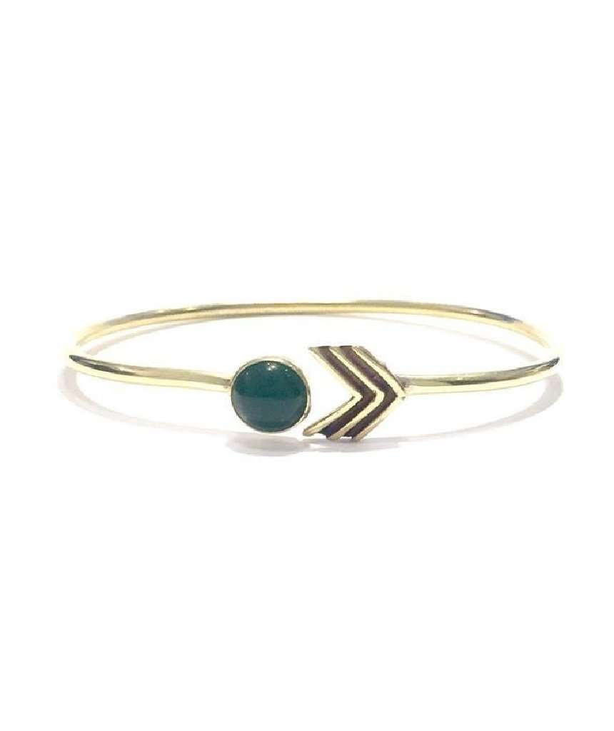 Arrow Stone Bangle Bracelet