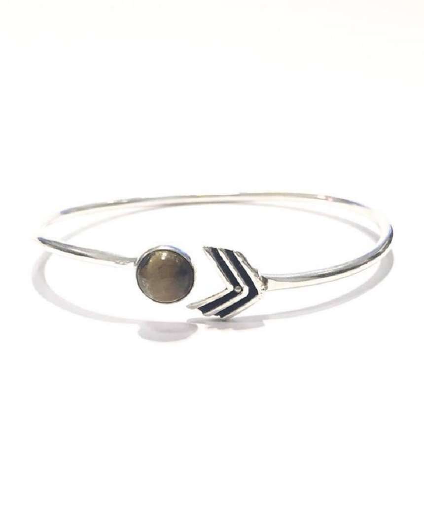 Arrow Stone Bangle Bracelet