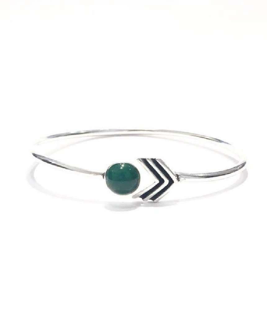 Arrow Stone Bangle Bracelet