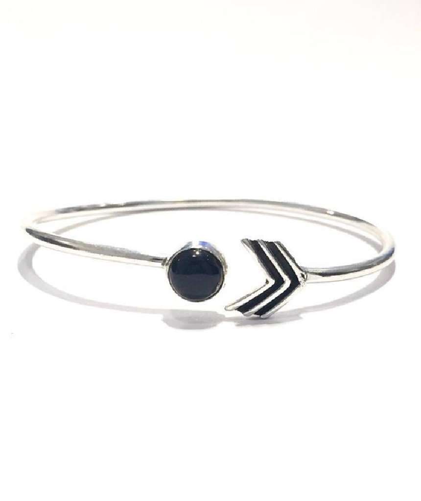 Arrow Stone Bangle Bracelet