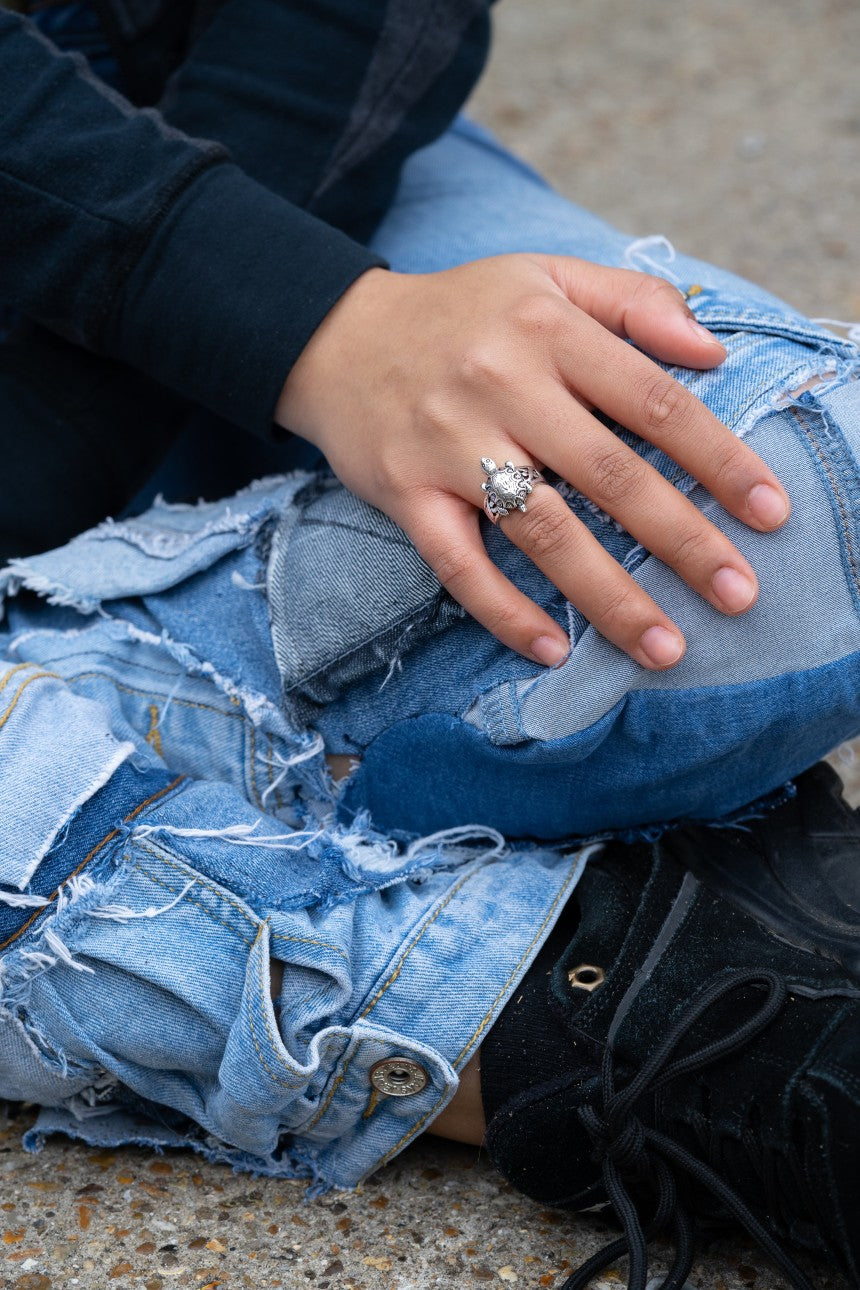 Silver Turtle Ring