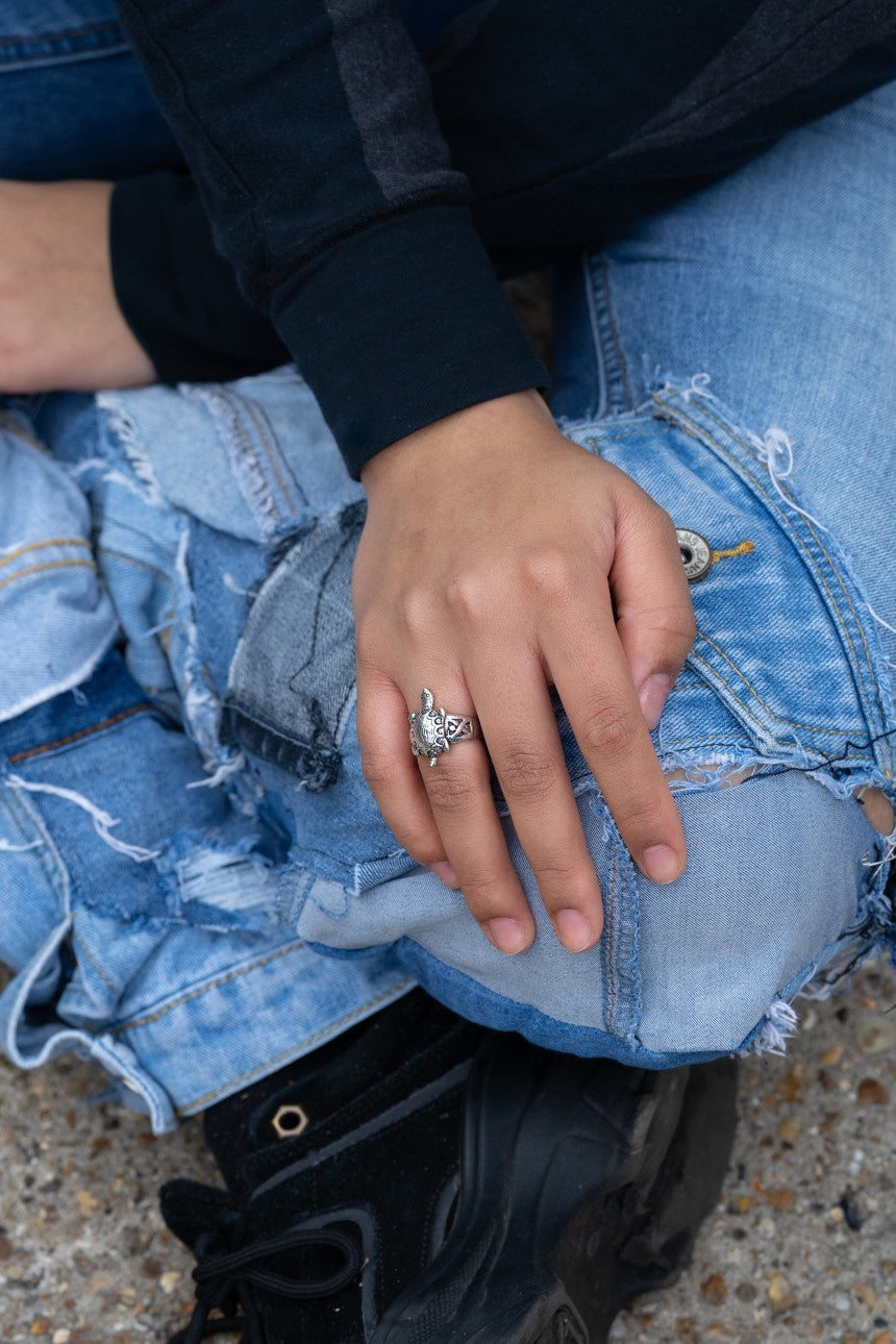 Silver Turtle Ring