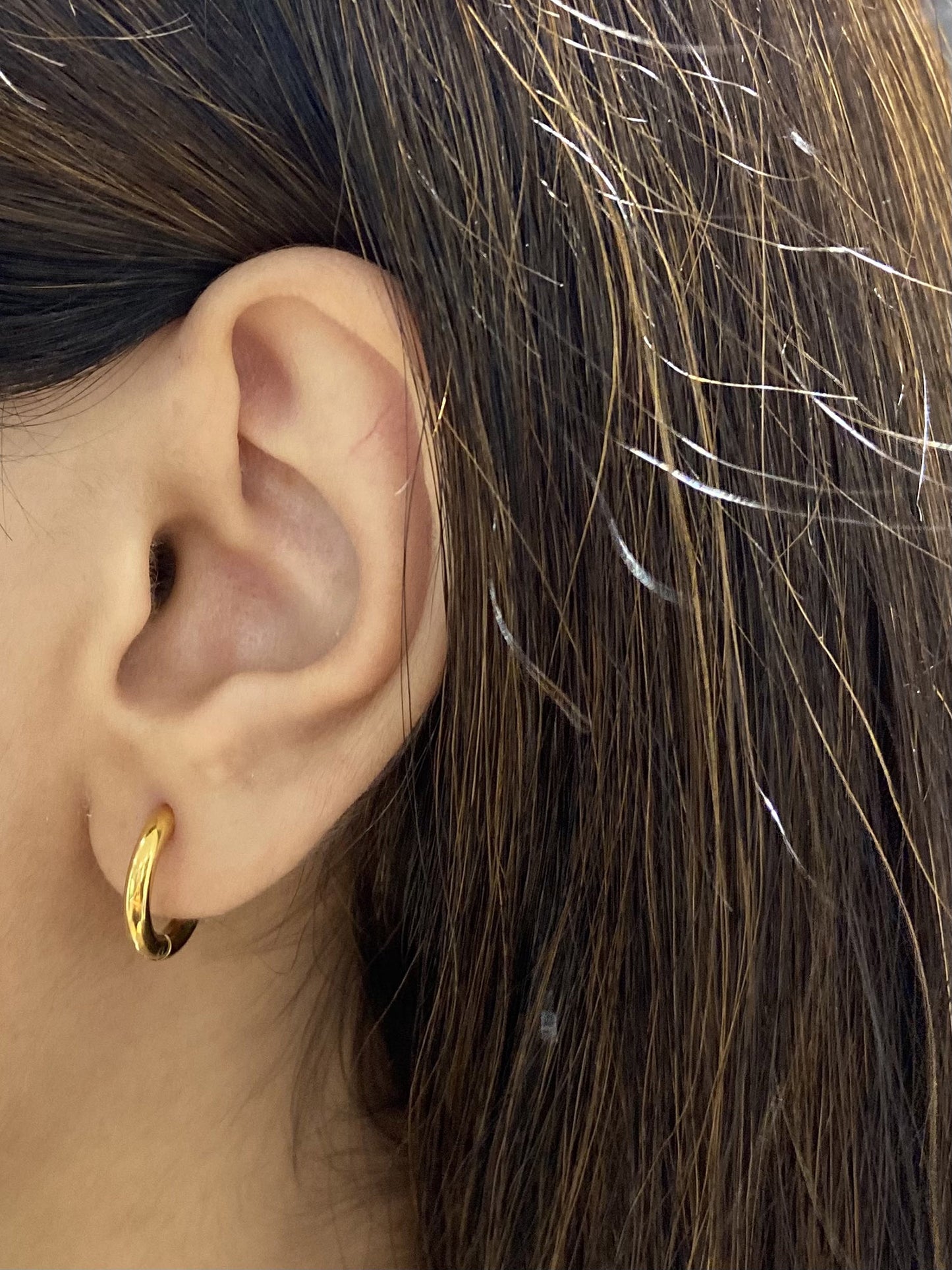 Gold Plated Stainless Steel Hoop Earrings