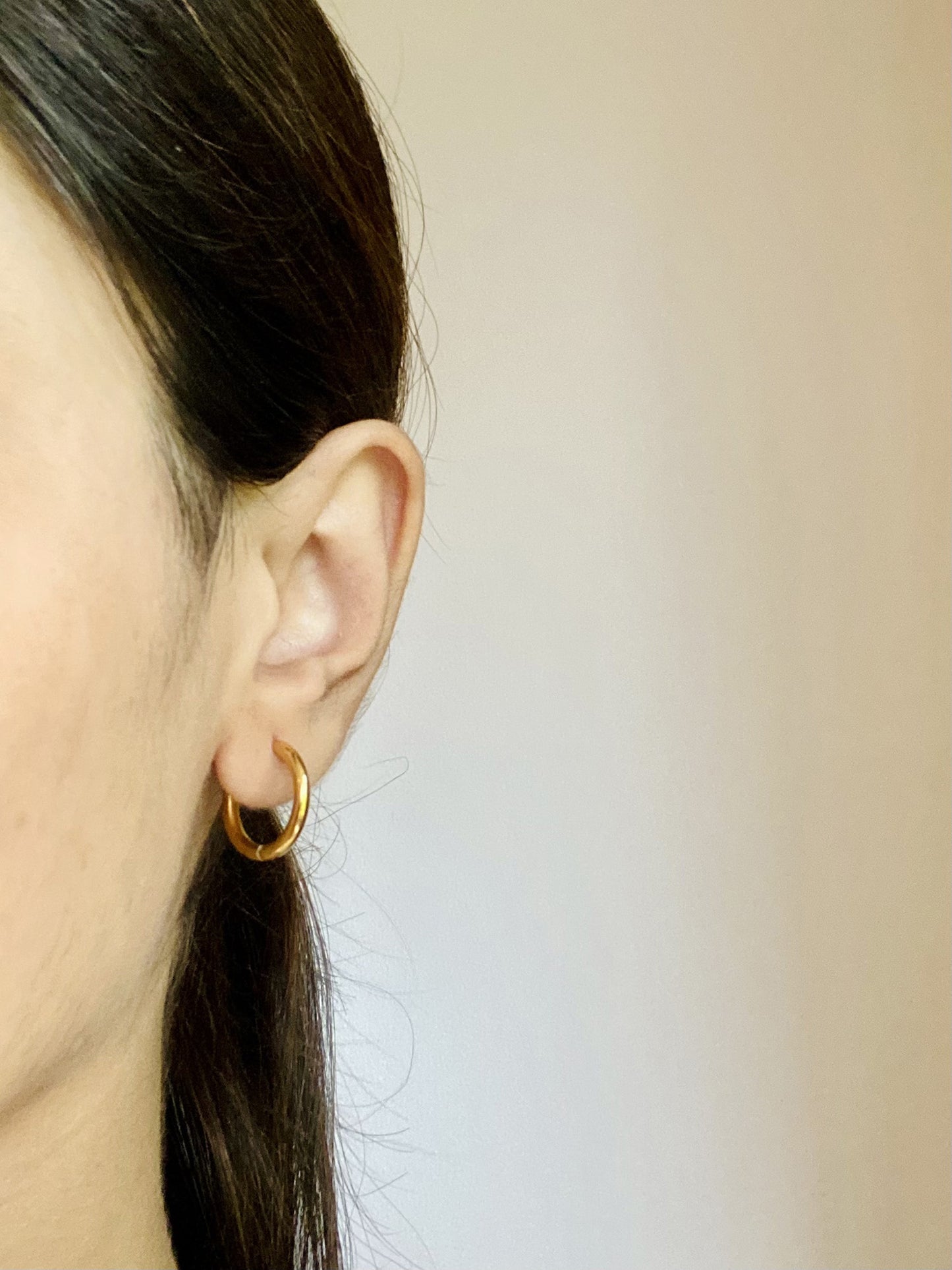 Gold Plated Stainless Steel Hoop Earrings