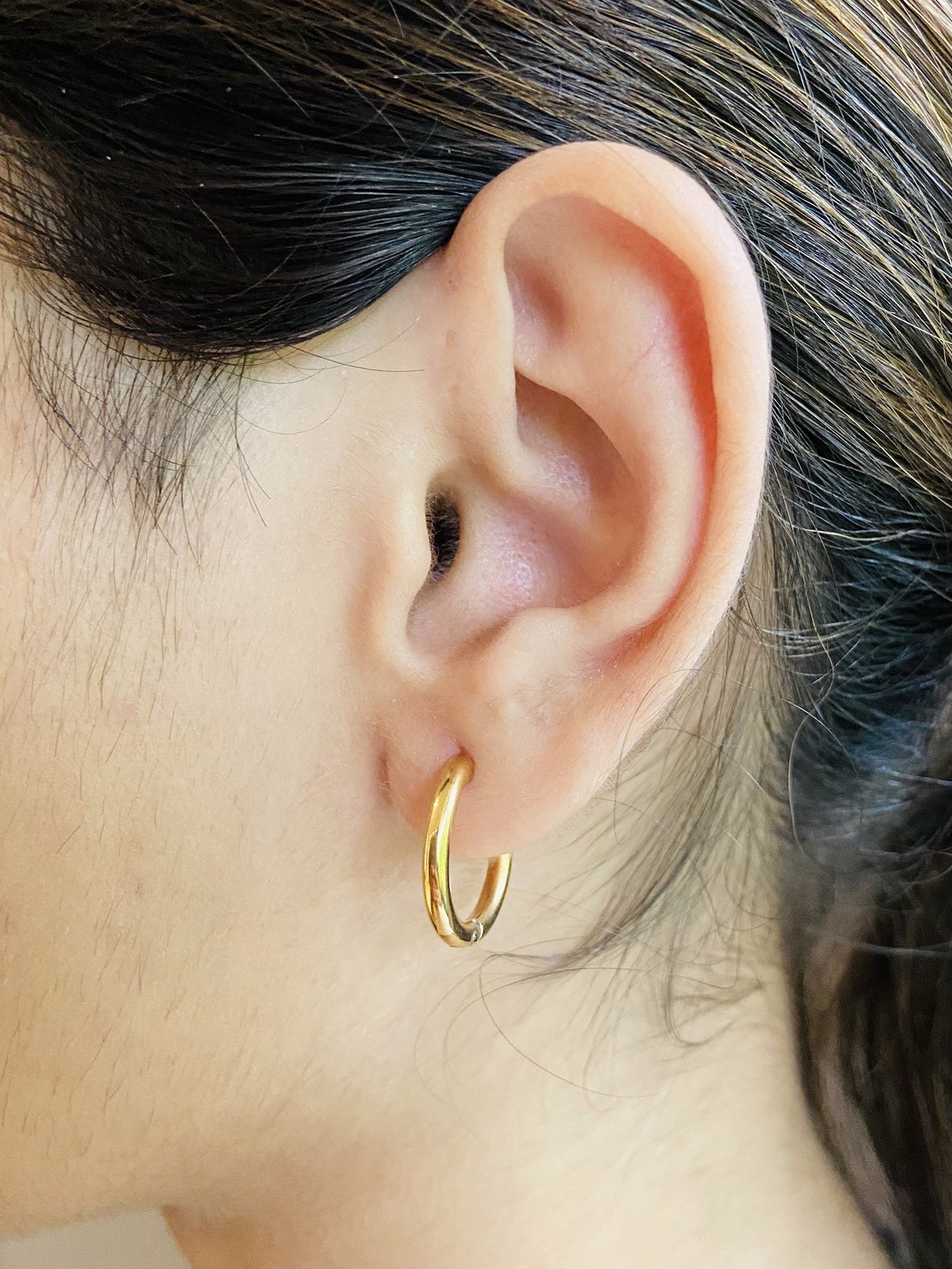 Gold Plated Stainless Steel Hoop Earrings