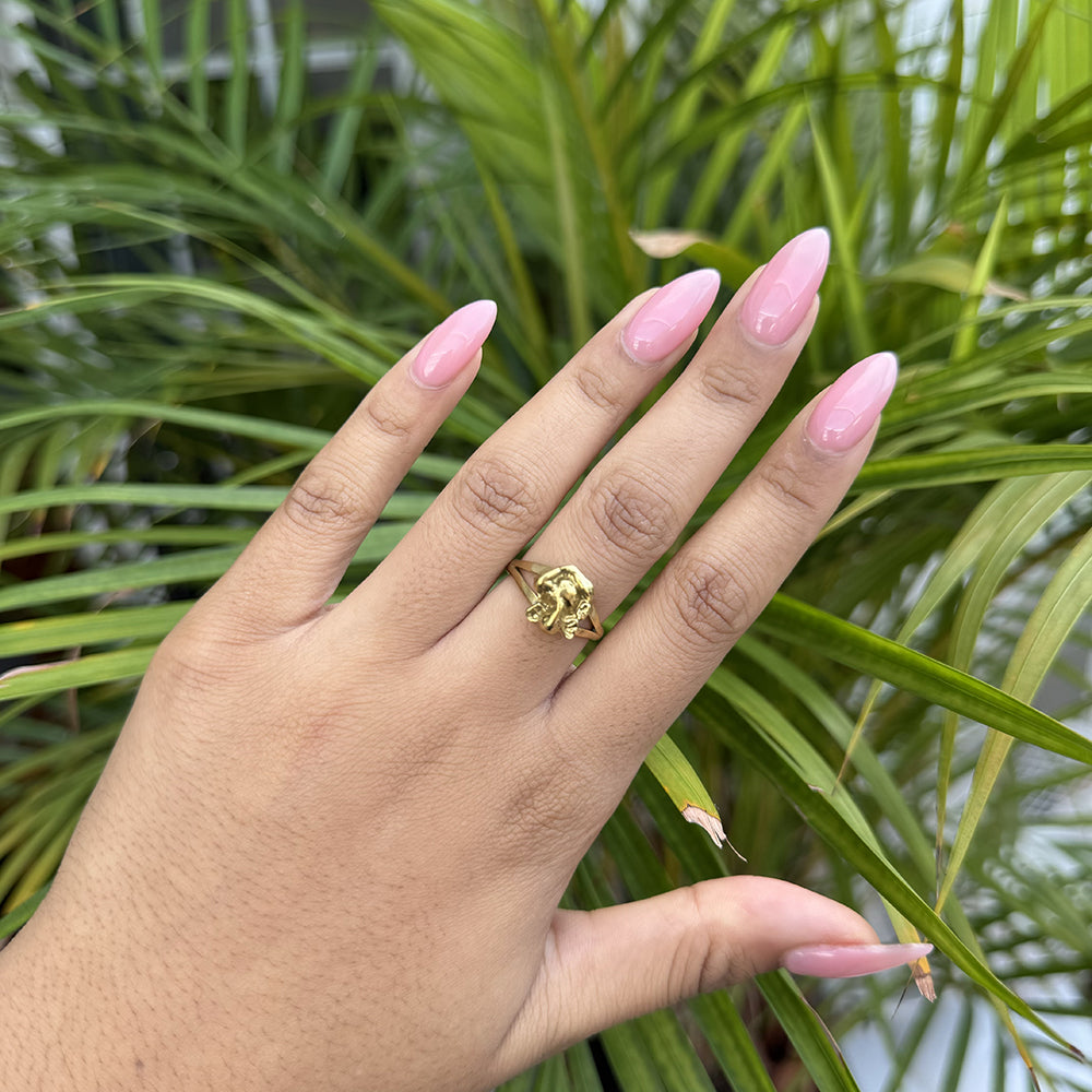 Gold Baby Elephant Ring