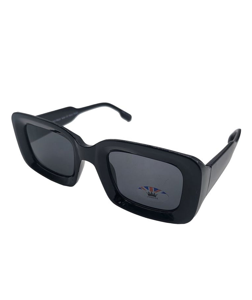 Black Rectangular Oversized Sunglasses