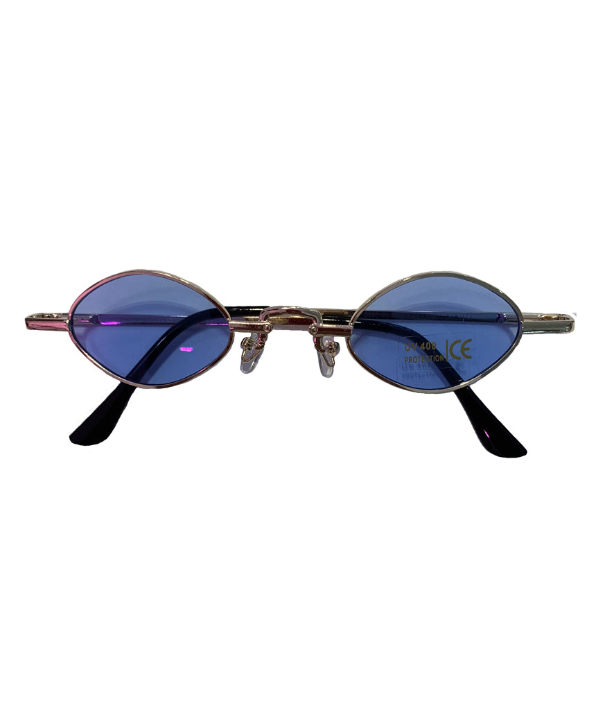 Blue Small Oval Sunglasses
