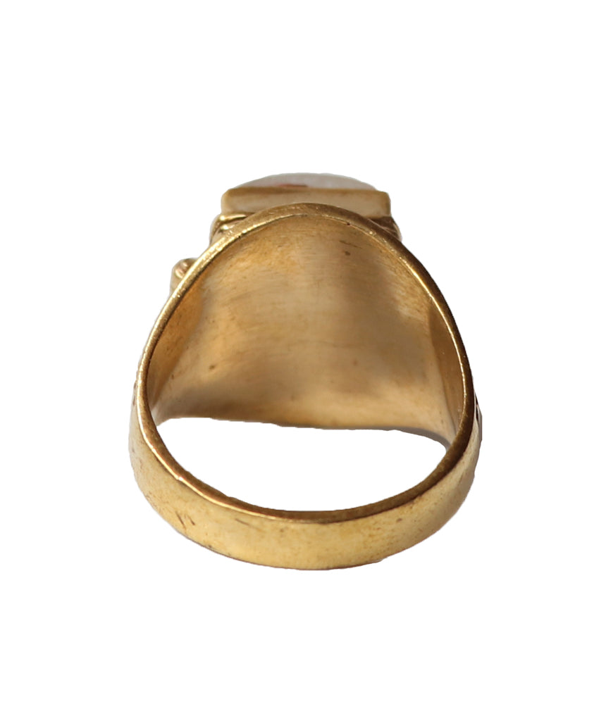 Brass Ring with Square Stone