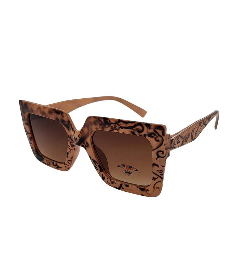 Brown Big Square Oversized Sunglasses