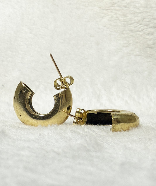 Chunky Half Hoop Stud Earrings