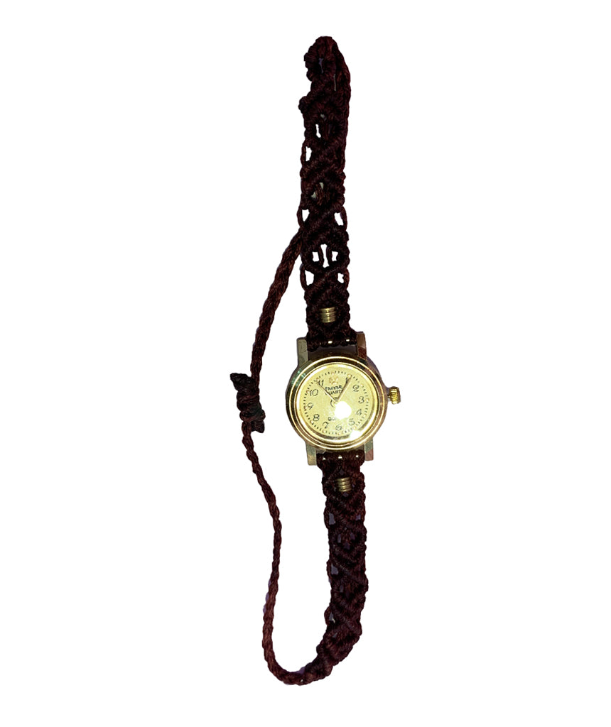 Dark Brown Crochet Boho Watch