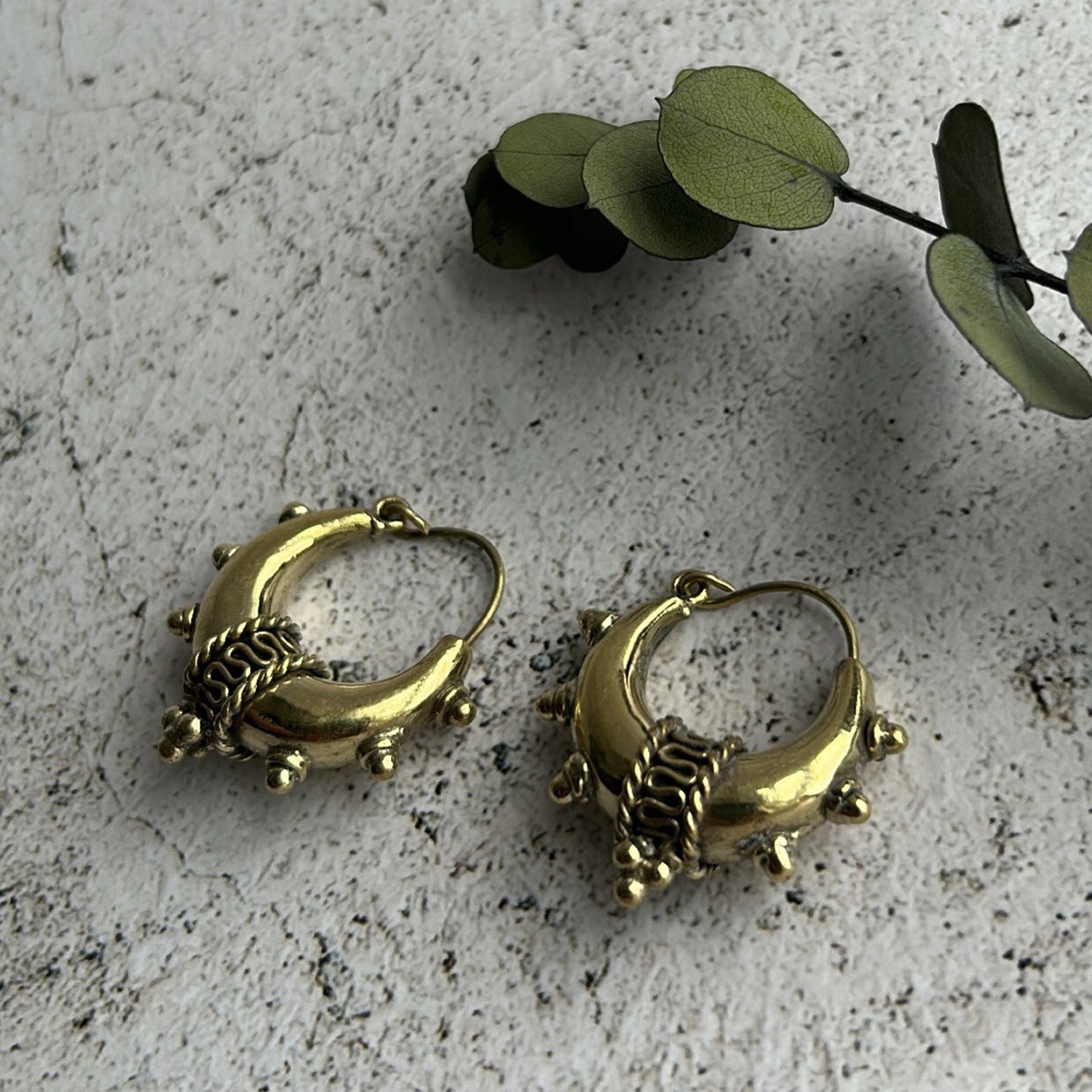 Gold Chunky Town Hoop Earrings