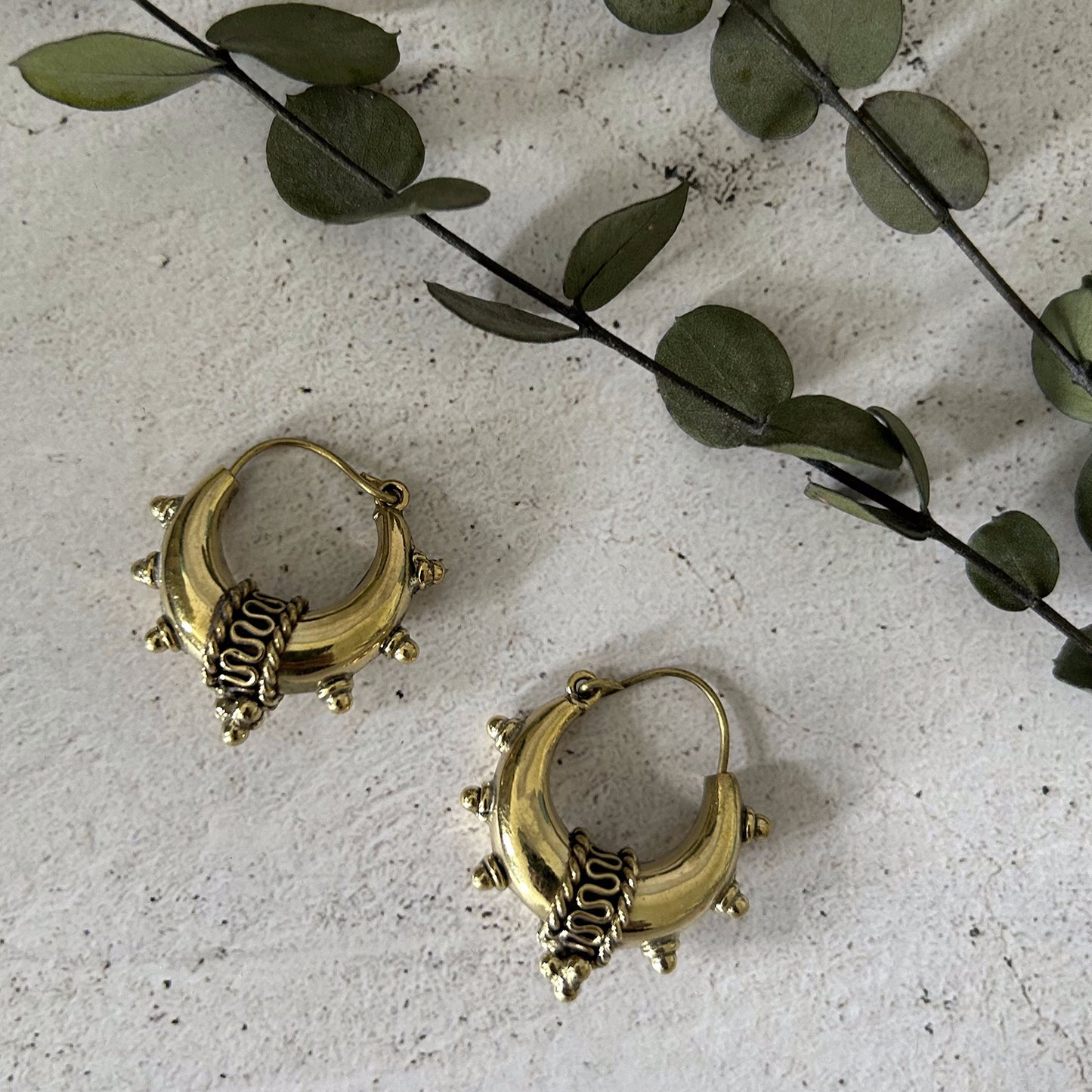 Gold Chunky Town Hoop Earrings