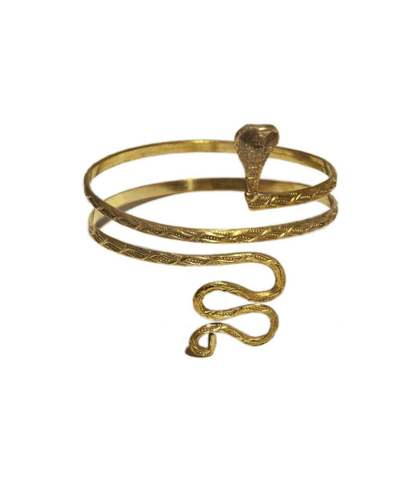 Gold Snake Head Arm Cuff