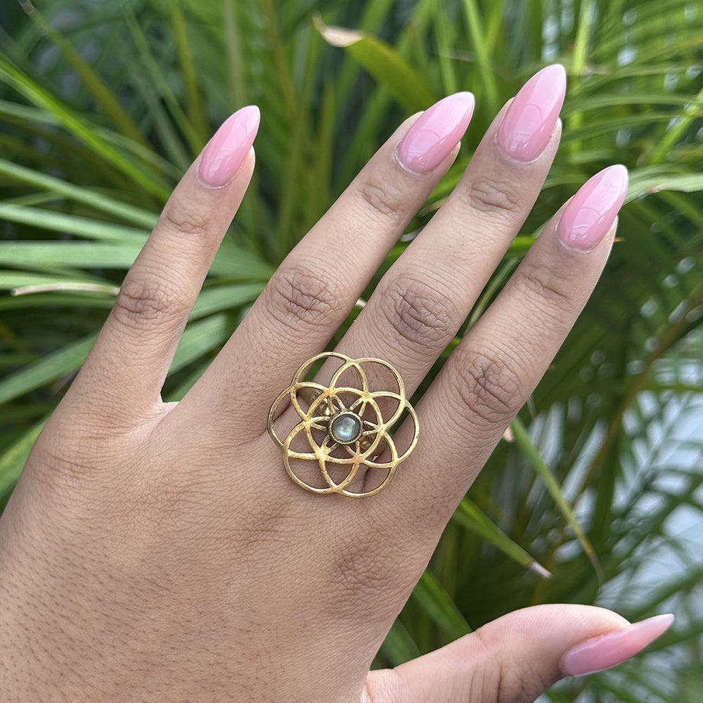 Labyrinth Stone Ring