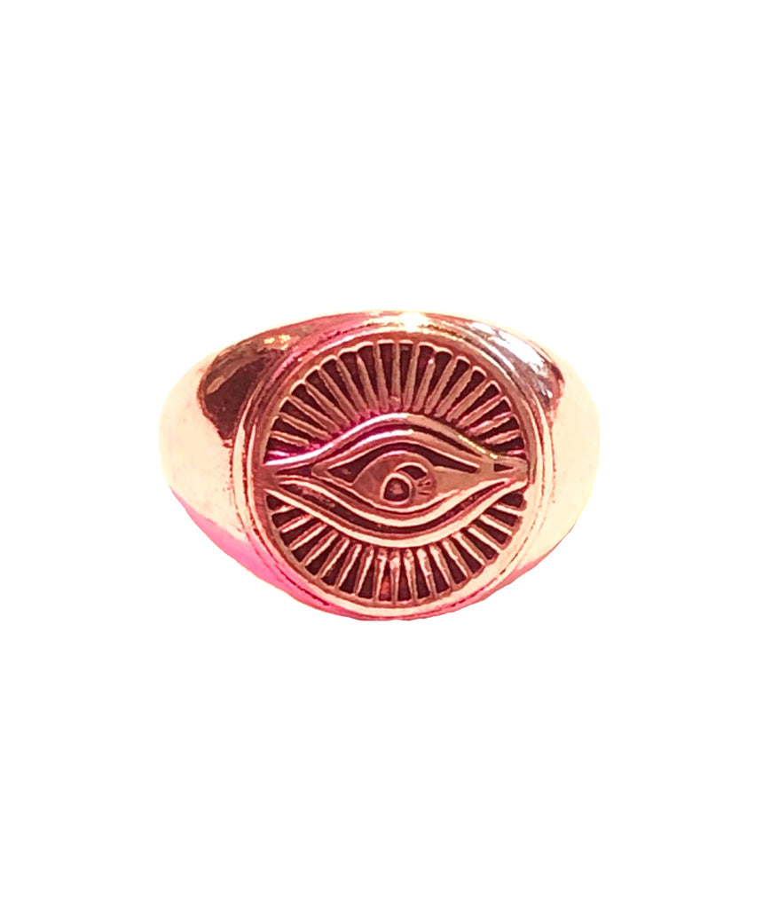 Large Evil Eye Signet Ring