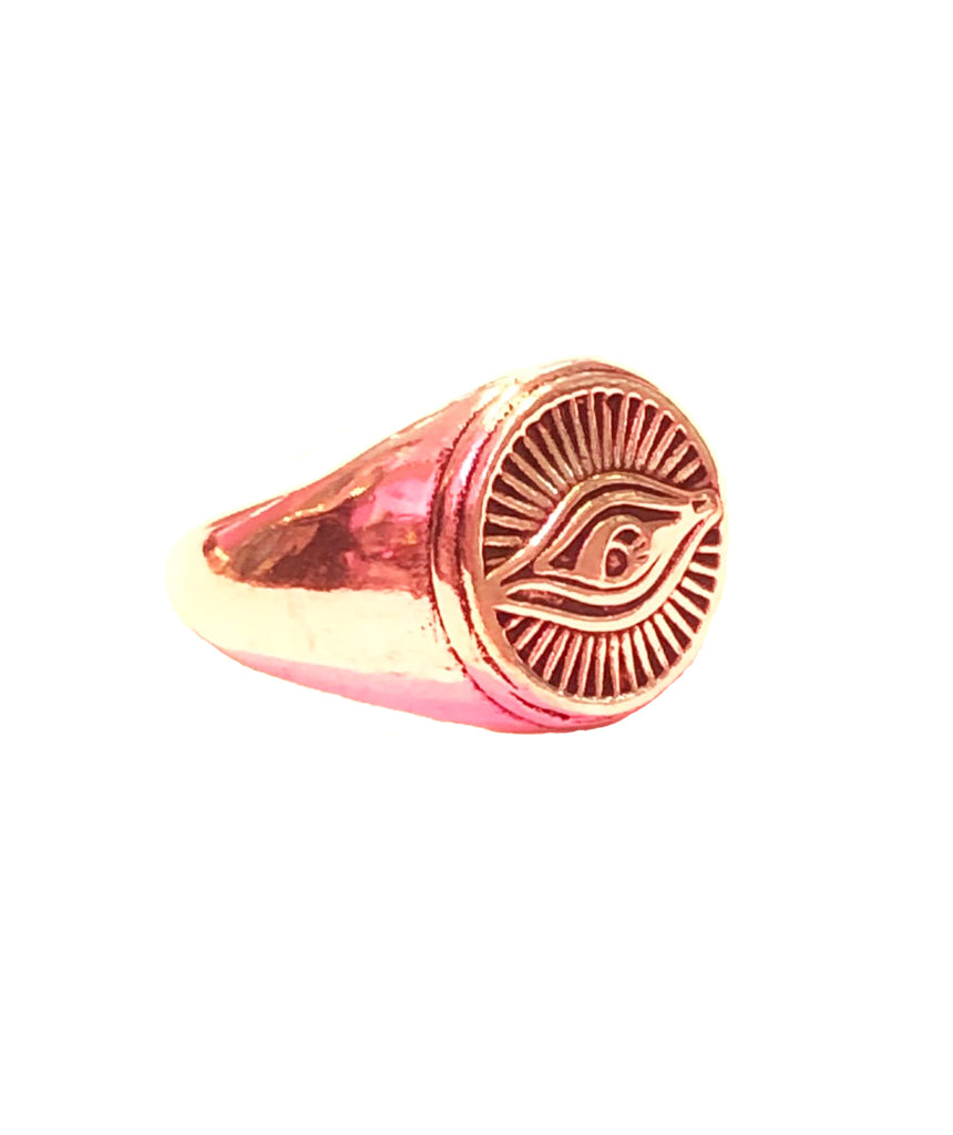 Large Evil Eye Signet Ring