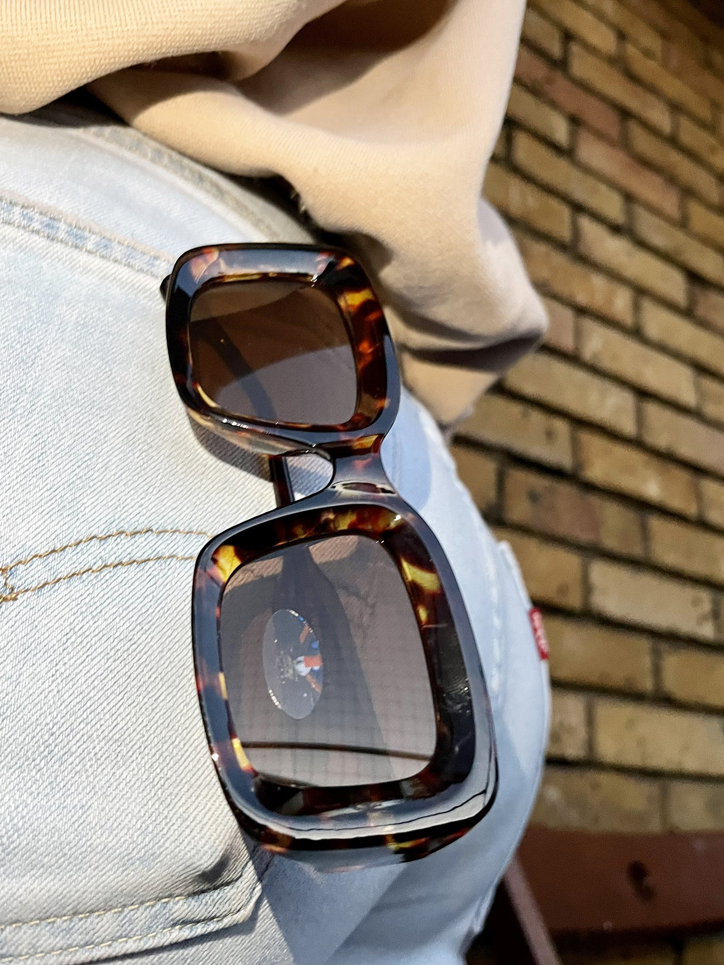 Leopard Rectangular Oversized Sunglasses