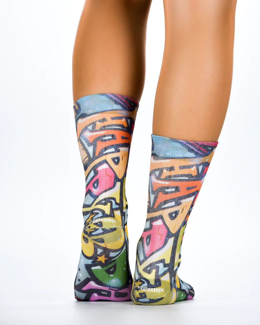 Blue  Graffitti Art Socks