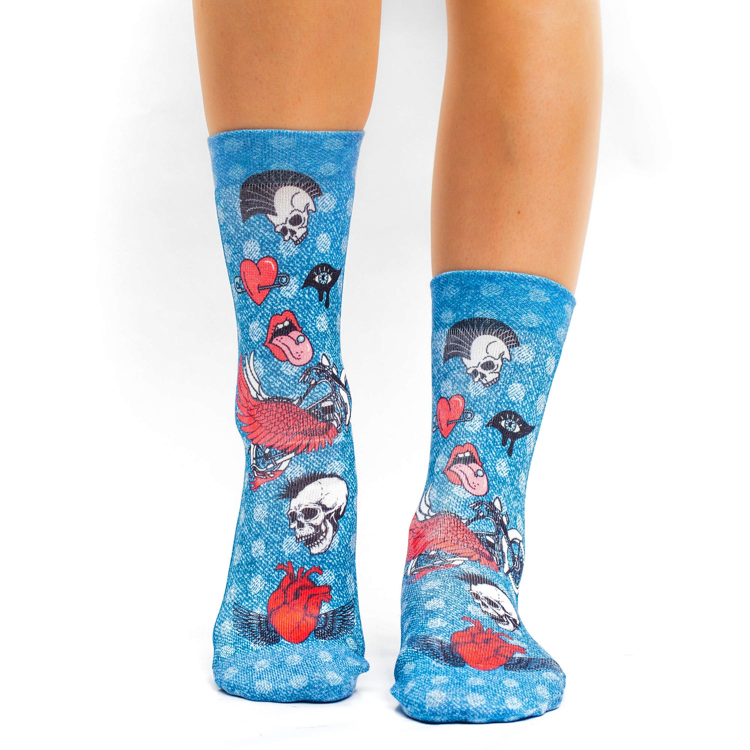 Light Blue Not Dead Socks