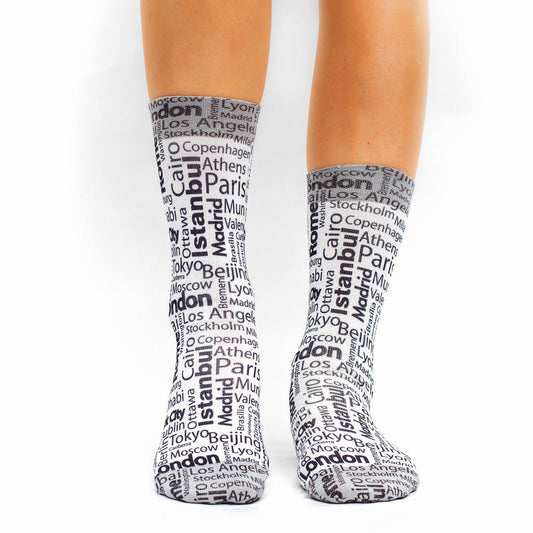 Light Grey Fav City Socks