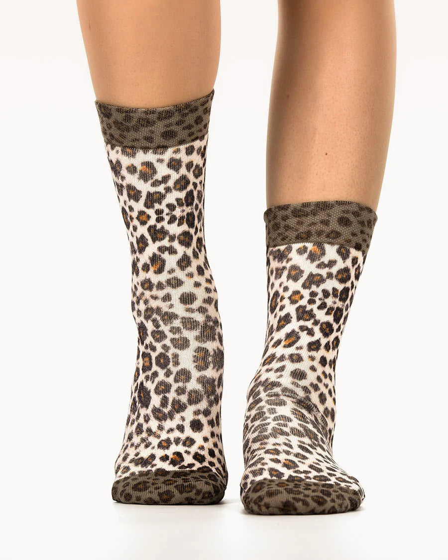 Light Grey Wild Leo Socks