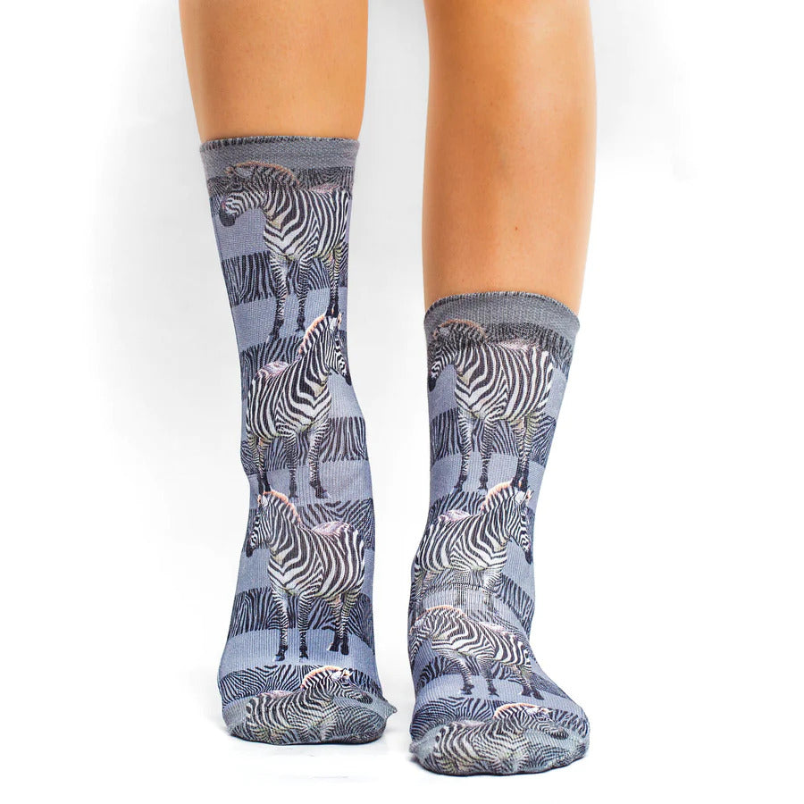 Light Grey Zebra Stripes Socks