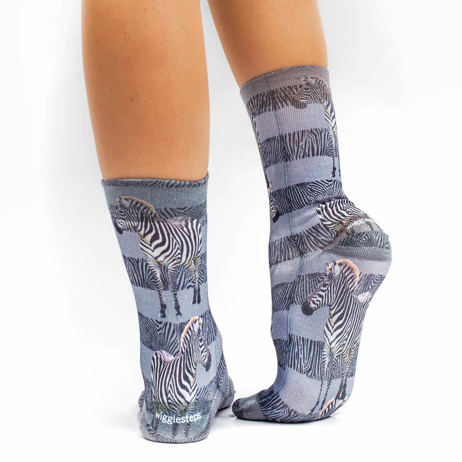 Light Grey Zebra Stripes Socks