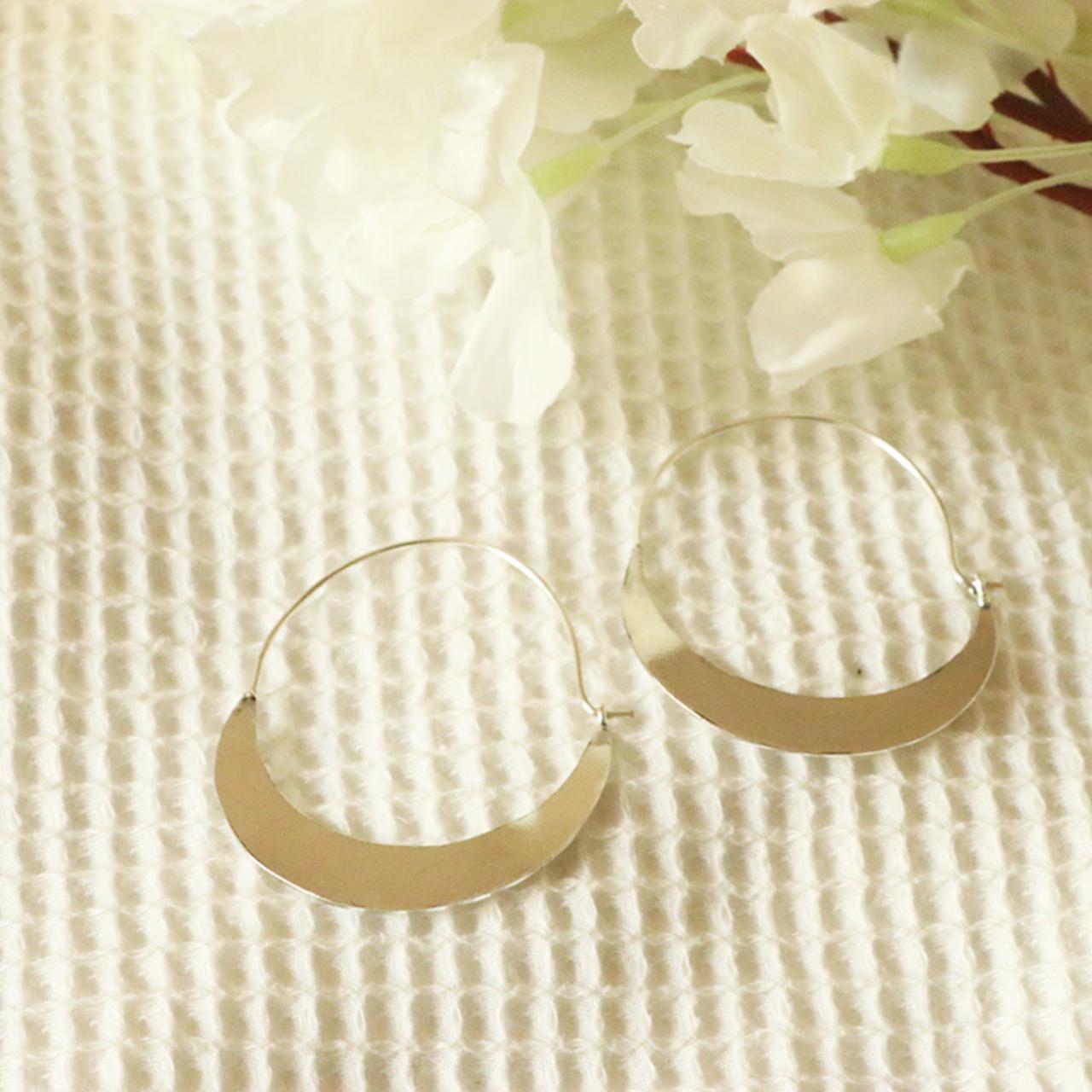 Half Moon Hoop Earrings