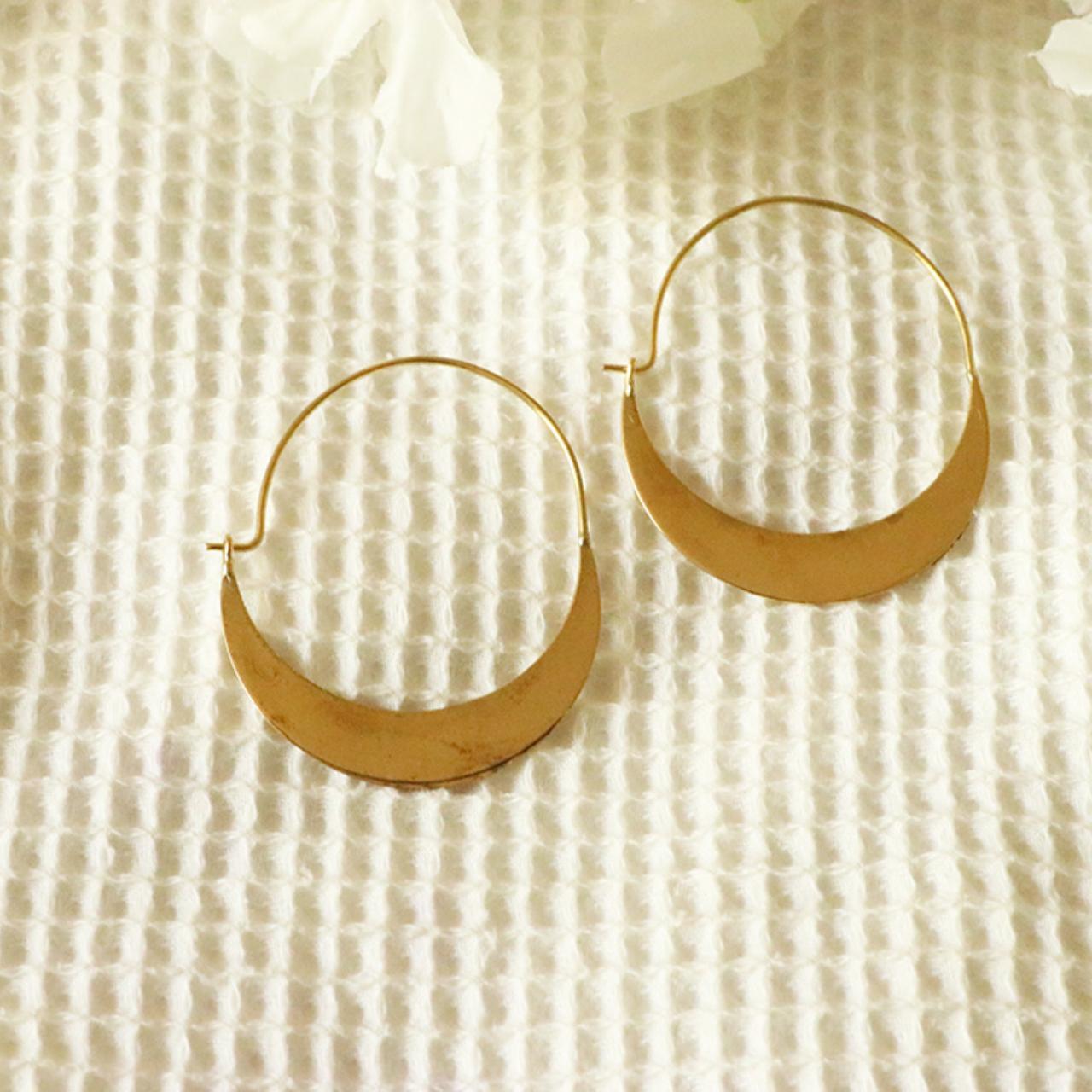 Half Moon Hoop Earrings