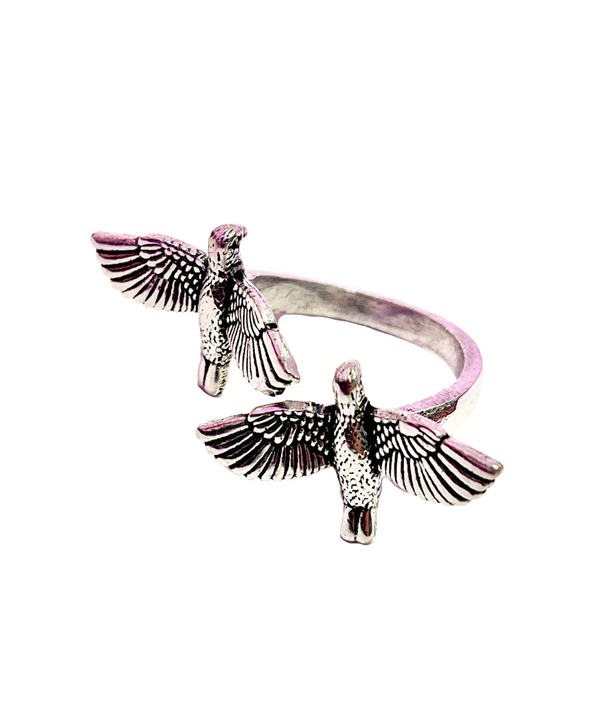 Silver Dual Bird Ring