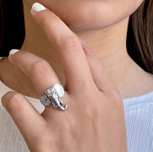 Silver Elephant Ring