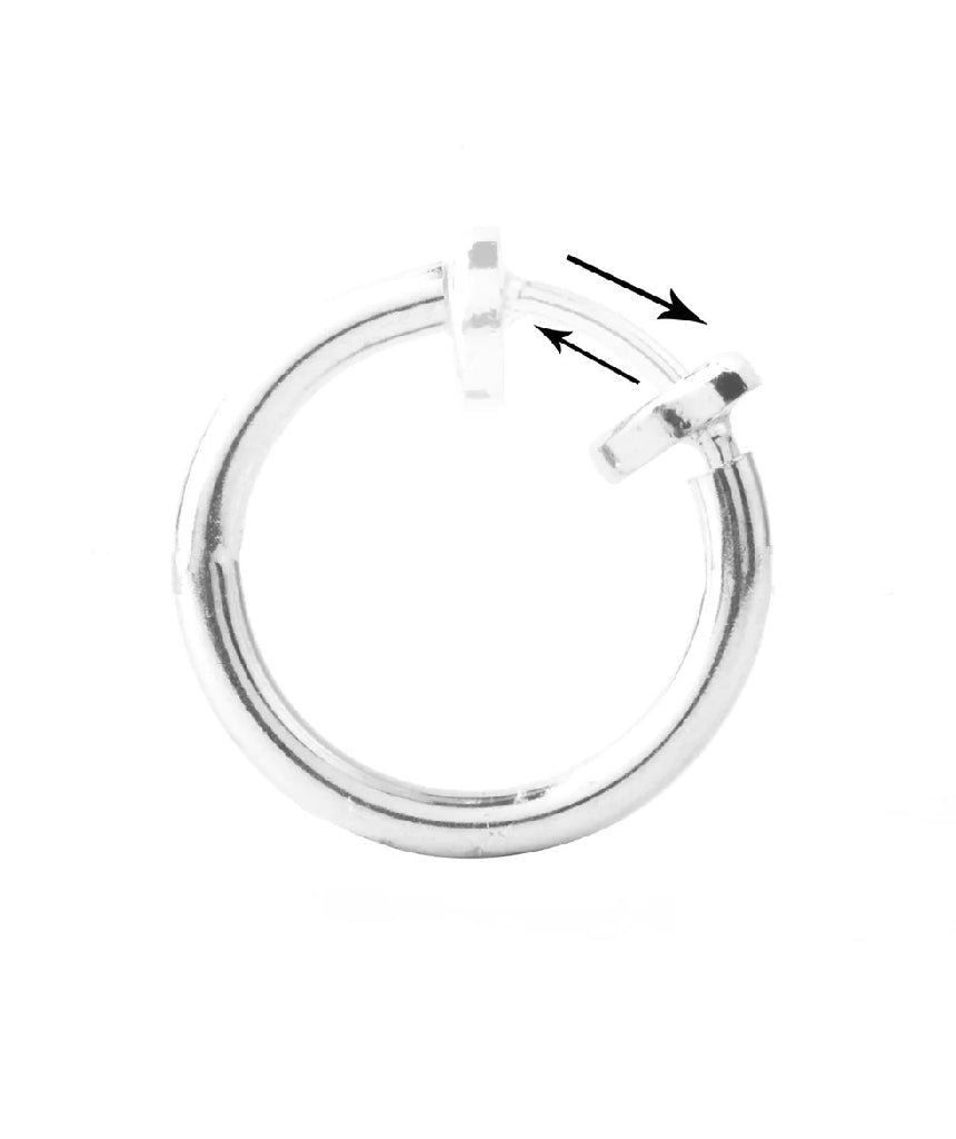 Silver Nose & Ear Hoop Fake Earring No Piercing Required