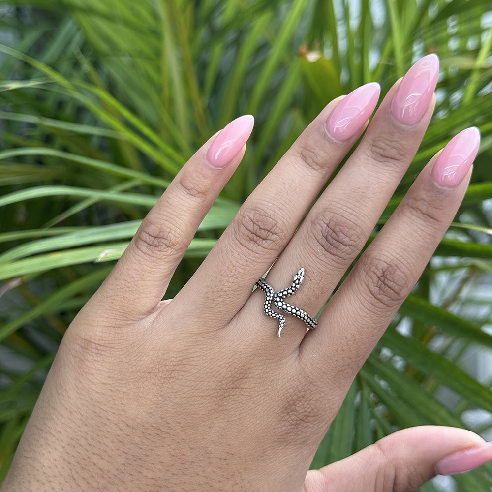 Silver Snake Ring Adjustable