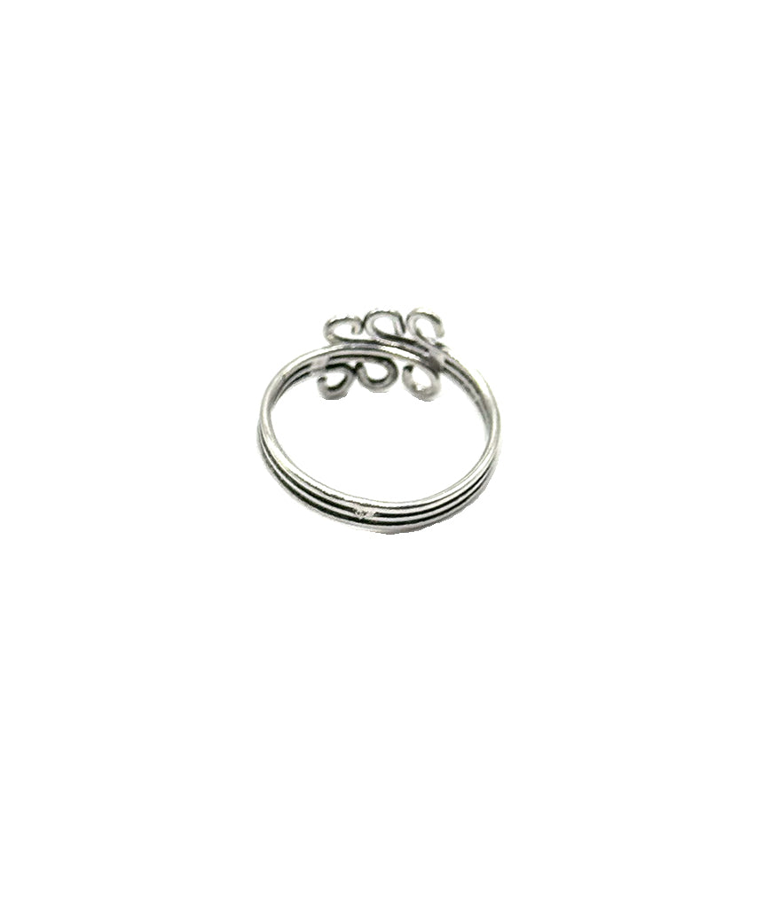 Silver Swirling Band Ring