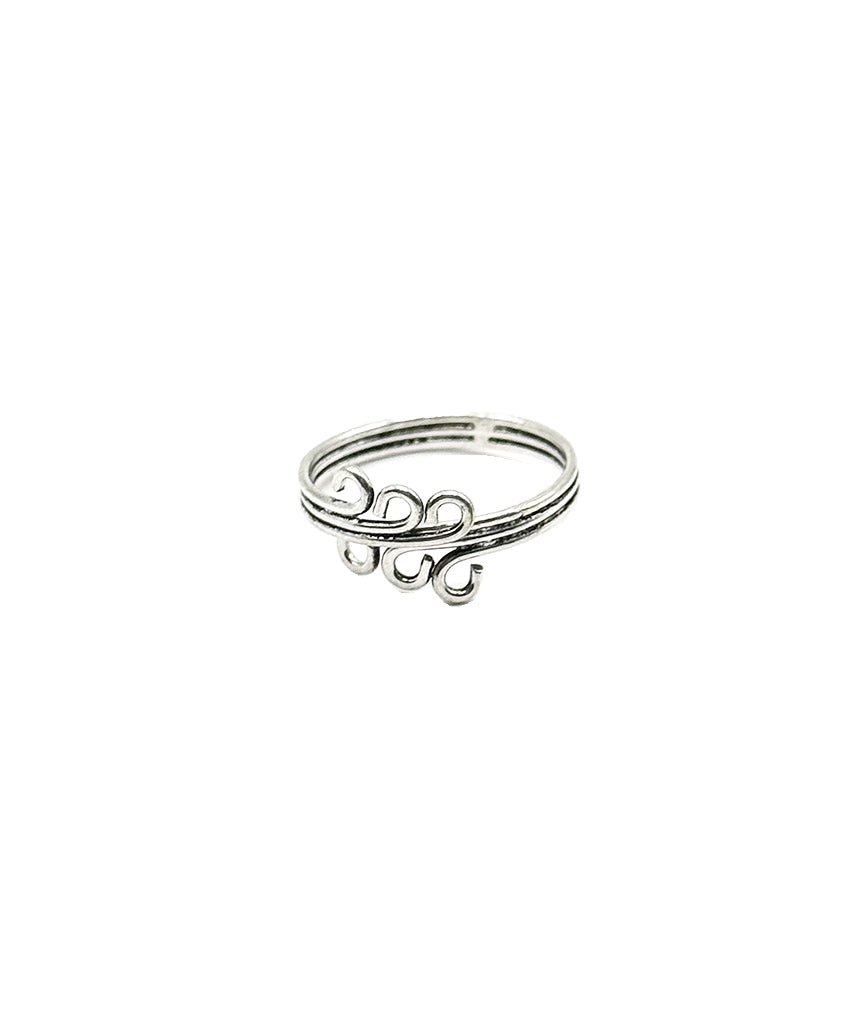 Silver Swirling Band Ring