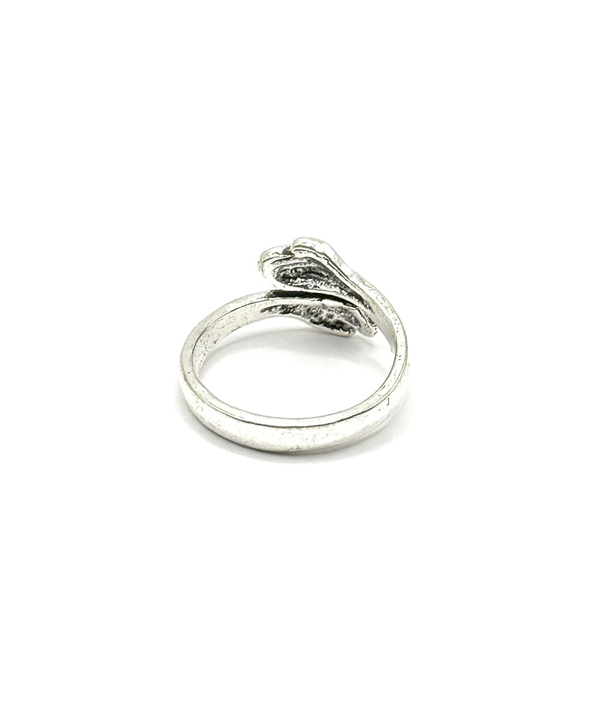 Silver Two Hands Hug Ring