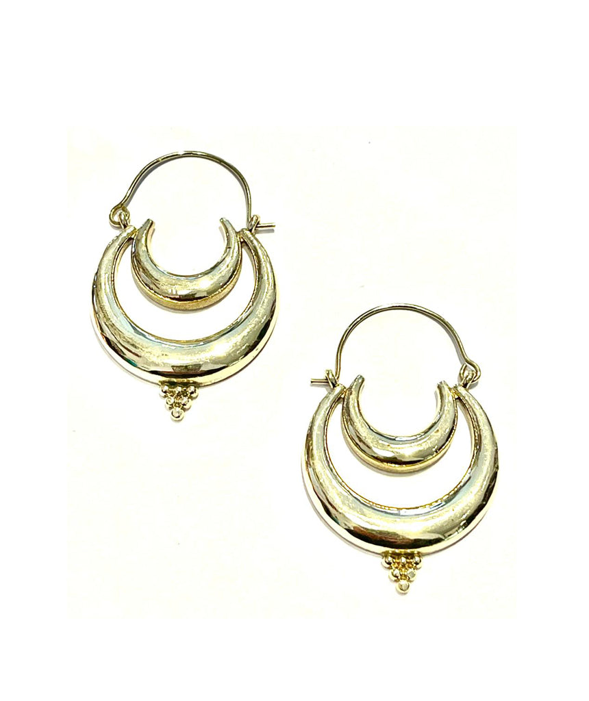 Triple Crescent Moon Earrings