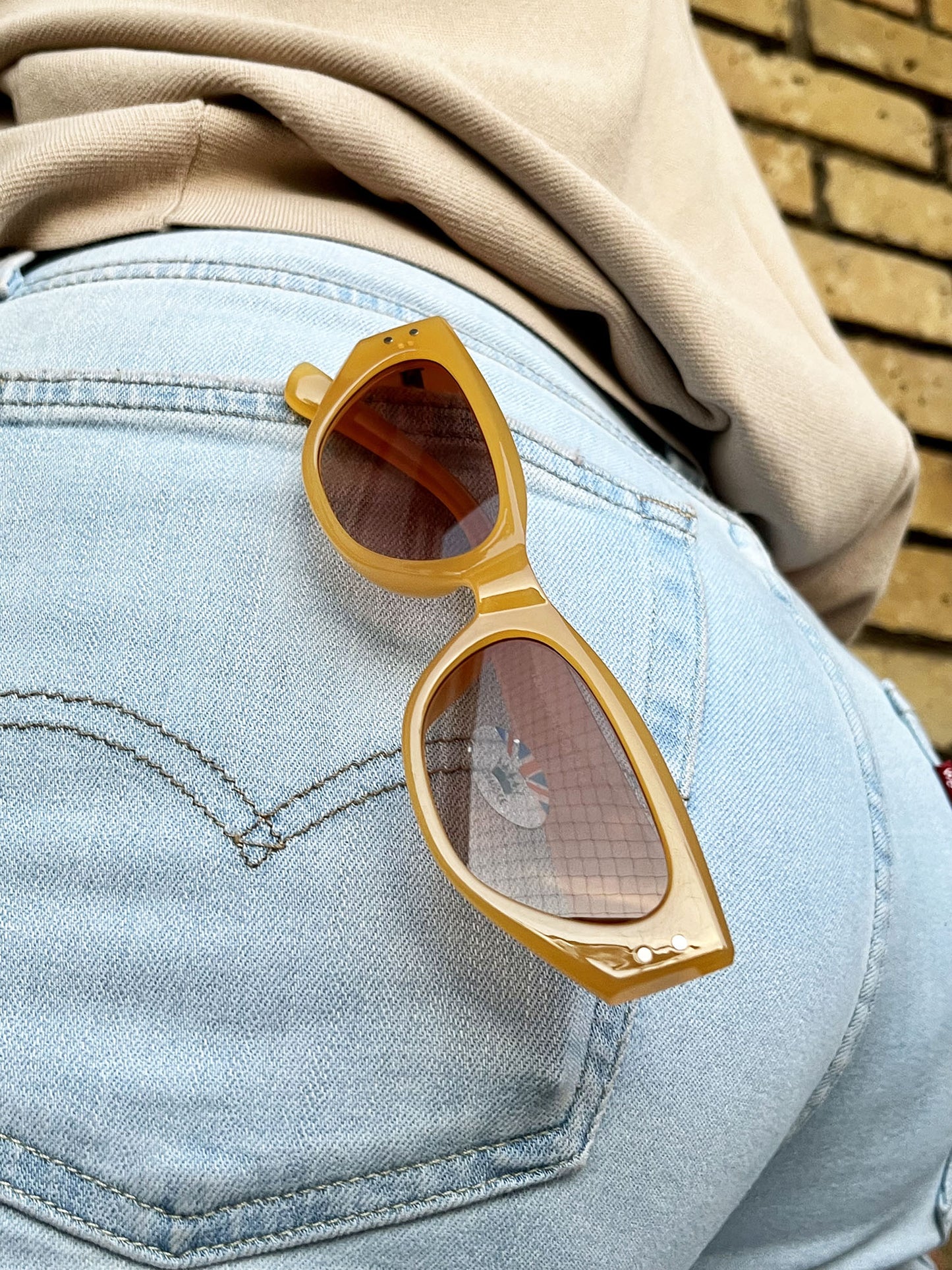 Yellow Oval Sunglasses