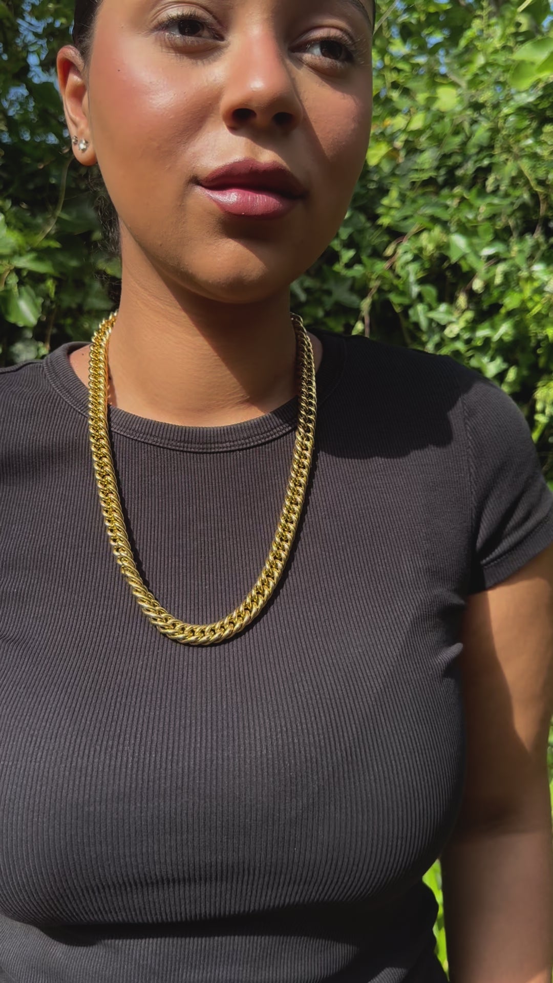 Gold Stainless Steel Link Necklace