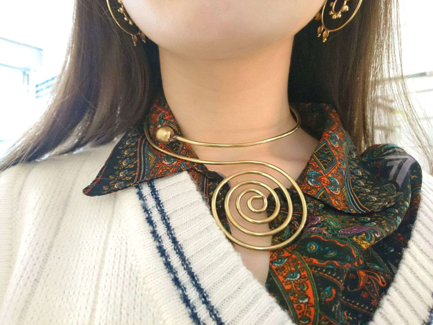 Circular Swivel Pendant Choker