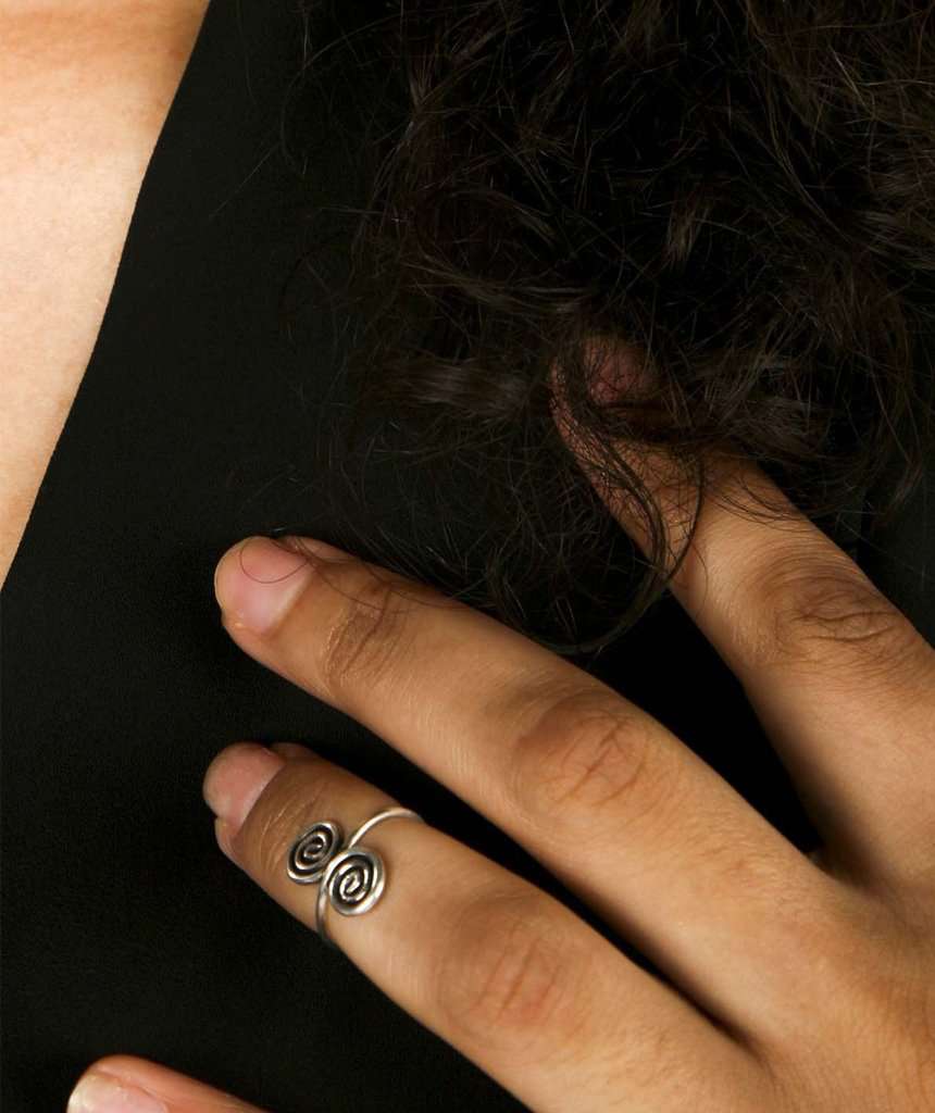 Adjustable Amulet Ring Silver