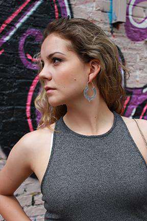 Aztec Hoop Earrings Silver
