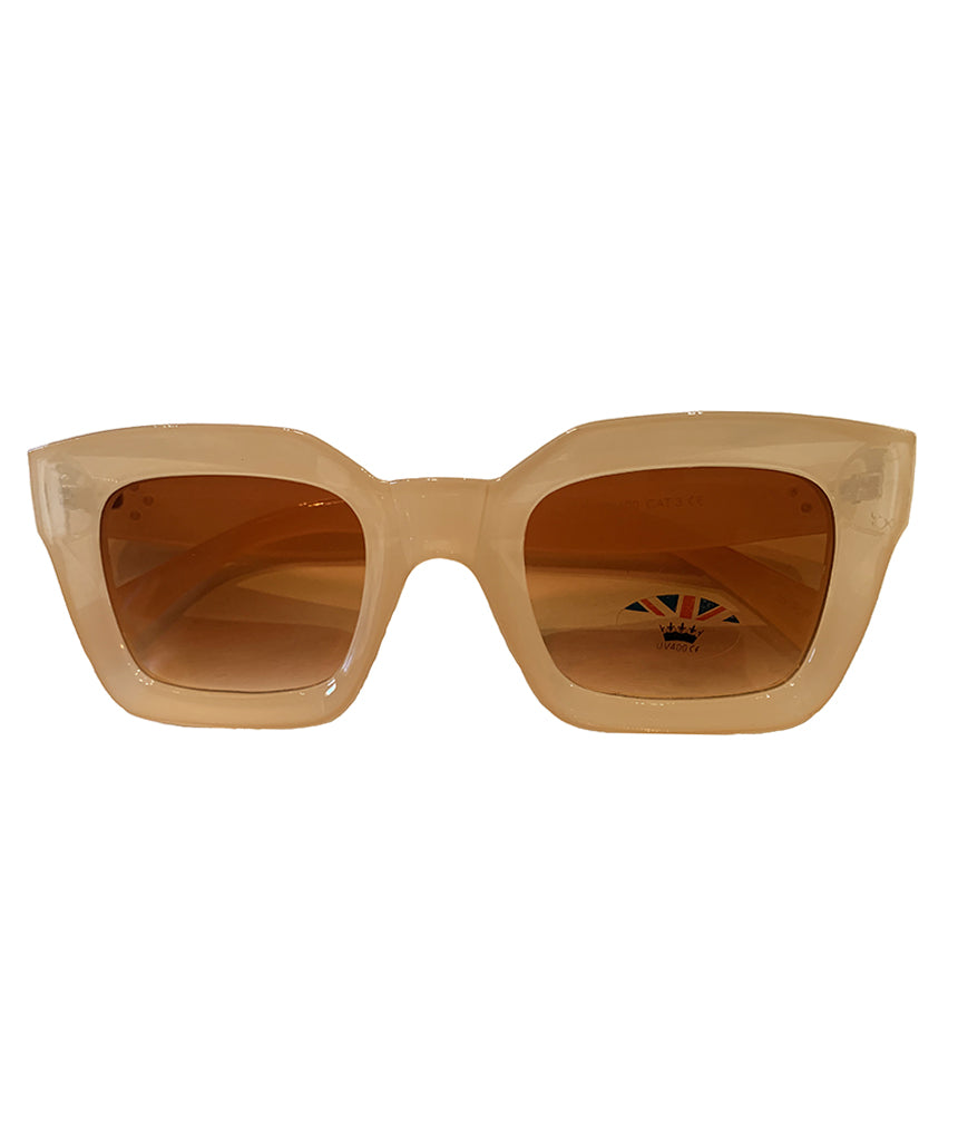 Beige Big Frame Sunglasses