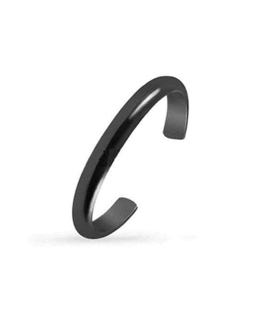 Black Sterling Silver Plain Fake Orbital Hoop