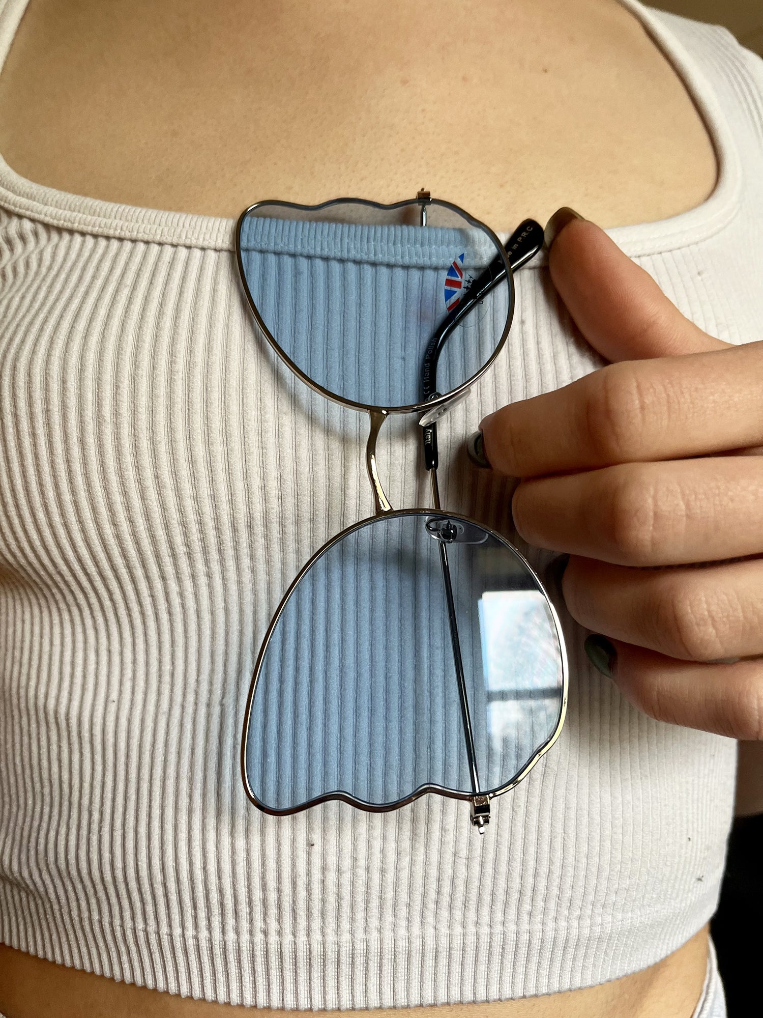 Blue Butterfly Oversized Sunglasses